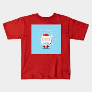 Merry Christmas Santa Claus With Mask Kids T-Shirt